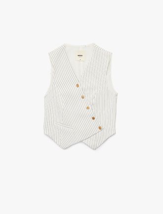 Koton VESTEN Streepjesvest Mouwloos Met Knoopsluiting