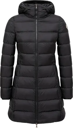 Moncler Moncler Gie Hooded Long Down Jacket, Women, Black, Size: 00