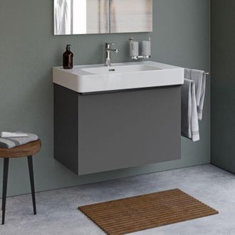 Duravit Duravit - Conjunto De Mueble De Ba&ntilde;o Con Lavabo De Mdf Y Cer&aacute;mica 80x48x54cm - Gris Grafito - Sun Grafito