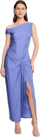 Avec Les Filles Asymmetric Twist Front Dress Womens Dress Baja Blue : XS, Polyester/Spandex