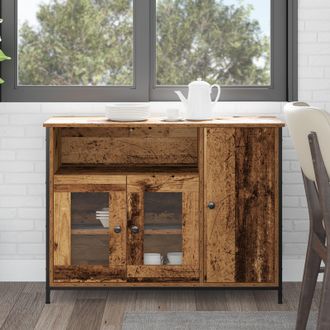 Berkfield Home Sideboard Old Wood 100x35x75 cm Engineered Wood in Brown | Size: 100 x 35 x 75 cm