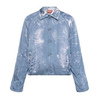 Diesel Light Jackets, male, Blue, Size: L J-Orion-Plain Jacket
