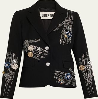 Libertine - Libertine Buried Treasure Embellished Single-Breasted Short Blazer