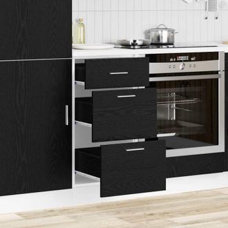 vidaXL vidaXL Base per Cucina Rovere Nero 40 x 46 x 81,5 cm Legno multistrato