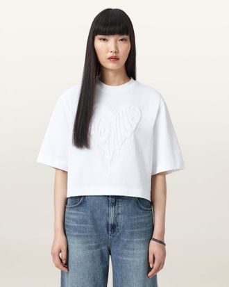 AllSaints Cotton Trip Lottie Cropped T-Shirt, Size: L