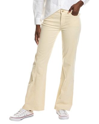 7 For All Mankind Twisted Dojo Tailorless Corduroy Eggshell Flare Leg Jean
