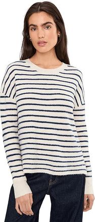 Vineyard Vines Crew Neck Sweater Womens Sweater Stripe Marsh Navy : LG, Acrylic/Cotton/Nylon