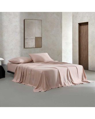 Calvin Klein 300 Thread Count Organic Earth Solid Cotton Sateen Sheet Set