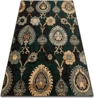 RugsX Alfombra De Lana Polonia Olivo Ornamento Patyna Verde Green 170x235 Cm