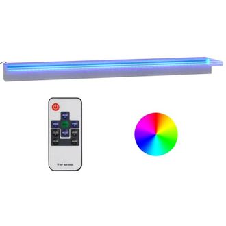 vidaXL Fuente Cascada Con Led Rgb Acero Inoxidable 108 Cm Vidaxl