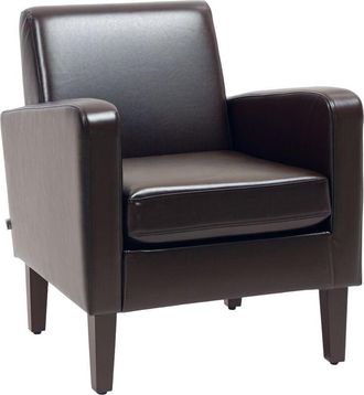 HOMCOM Homcom - Armchair Accent Chair with Eucalyptus Wood Legs for Bedroom Brown