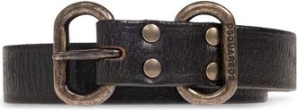 Dsquared2 Leren Riem - Heren - Riemen - Zwart - 100 CM - Accessoires
