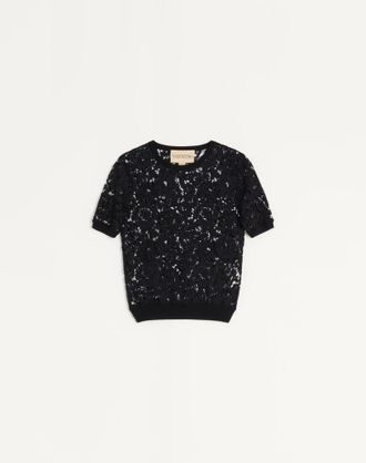 Valentino Cotton and Lace top Wo