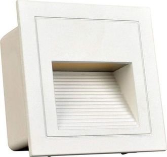 OEM Juego De 4 Apliques Led Cuadrados Empotrables De Pared, 3w, Luz Blanca Fr&iacute;a, Ip65, Iluminaci&oacute;n Para Escaleras, Iluminaci&oacute;n De Escalones, Aluminio, Ilu