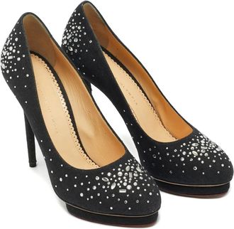 Charlotte Olympia Pumps con cristalli - Nero