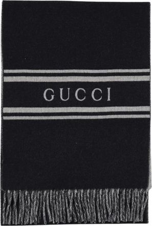 Gucci Winter Scarves, male, Blue, Size: ONE SIZE Luxury Blue Wool Scarf