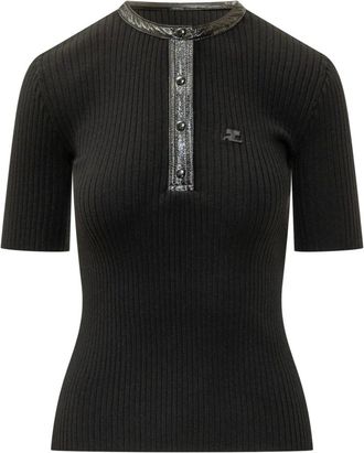 Courr&egrave;ges Mujer, Camisetas, Negro, Talla: XS