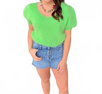 Americandreams Womens Lolanda Alpaca Blouse In Bright Green