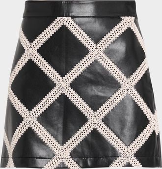 Cinq &agrave; Sept Audree Faux-Leather Mini Skirt