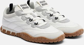 Miu Miu Tyre suede-trimmed sneakers