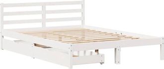 vidaXL Bed Frame without Mattress White 140x200 cm Solid Wood Pine Vidaxl