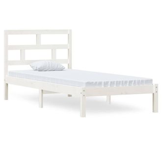 Berkfield Home Bed Frame White Solid Wood Pine 90x200 cm