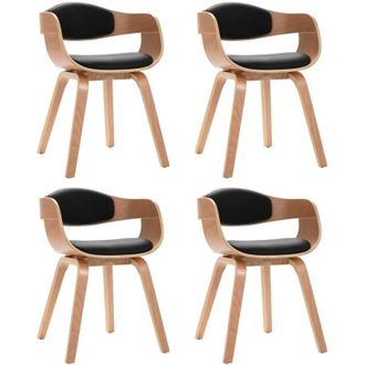 vidaXL Sedie da Pranzo 4 pz in Legno Curvato e Similpelle vidaXL