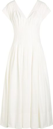 SIMKHAI Nina Pleated Cotton-blend Poplin Midi Dress - White - 10 (UK14 / L)
