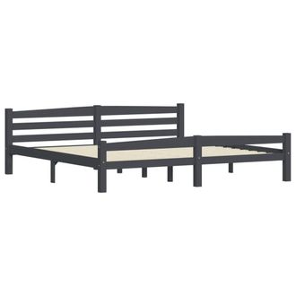 Berkfield Home Modern Bed Frame Dark Grey Solid Pinewood 200x200 cm