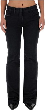 Off-white Wijde Pijpen Bootcut Jeans - Dames - Bootcut Jeans - Zwart - W28 - Katoen - Jeans