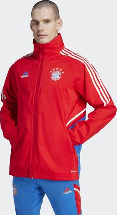 adidas adidas Performance Mens FC Bayern Condivo 22 Rain Jacket - Red Recycled Material - Size X-Small