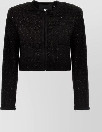 Rotate sequin cropped jacket