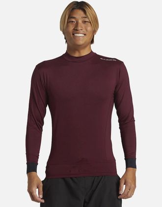 Quiksilver Mens Quiksilver Mens Highline Long Sleeve UV Protect Rash Vest - Red - Size: 38