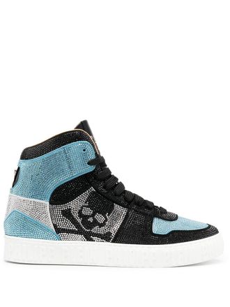 Philipp Plein Sneakers verfraaid met kristallen - Blauw
