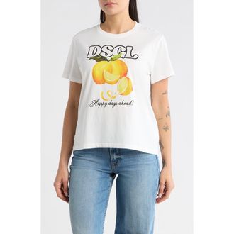 Desigual Logo Cotton Graphic T-Shirt in White at Nordstrom Rack, Size X-Large