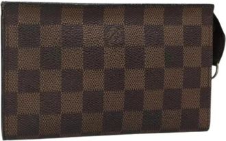 Louis Vuitton Pre-owned Damier Ebene Pouch - Dames - Vintage Clutch - Bruin - ONE Size - Vintage