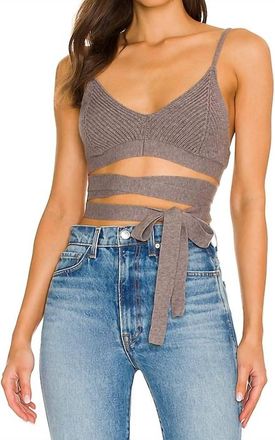 For Love & Lemons Joan Knit Cami In Antique Grey