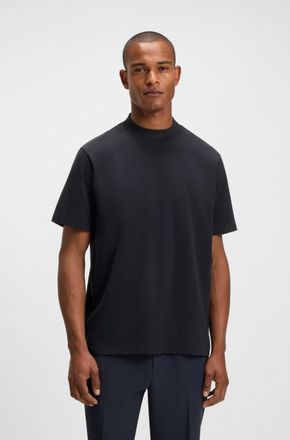Boss Green by Hugo Boss T-Shirt BOSS GREEN Tee Collar Zone, Herren, Gr. XXL, blau (dunkelblau402), Single Jersey, Obermaterial: 95% Baumwolle, 5% Elasthan, unifarben, relaxed