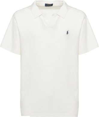 Ralph Lauren Katoen-Linnen Poloshirt - Heren - Polos - Wit - L - Katoen - Tops
