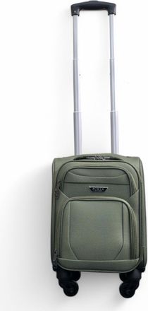 Infinity Leather Zachte, lichtgewicht nylon 4-wielige handbagagekoffer voor op reis