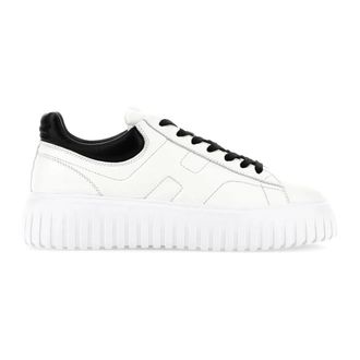 Hogan Witte H-Stripes Sneakers - Heren - Sneakers - Wit - 43 1/2 EU - Leer - Schoenen