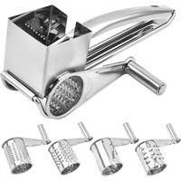 OEM Rallador De Queso Giratorio De Acero Inoxidable, Rallador De Queso Manual Profesional, Rallador Dom&eacute;stico Peque&ntilde;o Con Cuchilla De Tambor Multifunciona