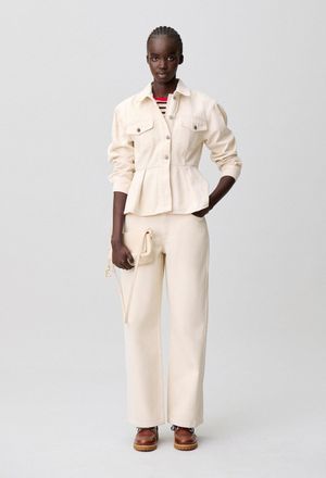 Claudie Pierlot Blouson denim &eacute;cru manches longues