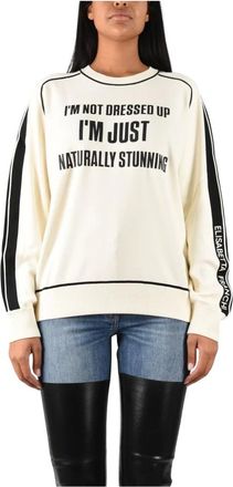 Elisabetta Franchi Maglia a girocollo - - Knitwear - Donna - Beige - S