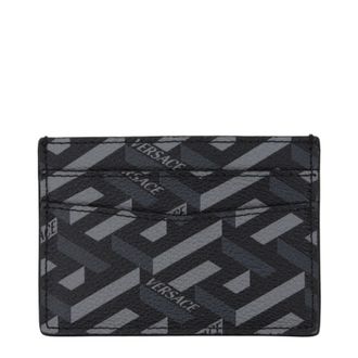 Versace Herrens Dokumentenhalter Stoff Schwarz/Grau