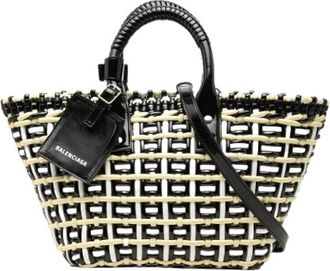 Balenciaga Pre-owned Braided Satchel - Dames - Vintage Shopper - Veelkleurig - ONE Size - Leer - Vintage