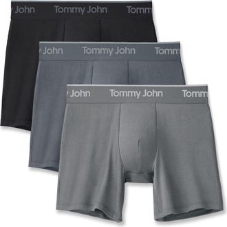 Tommy John 3-Pack Second Skin 6-Inch Stretch Modal Boxer Briefs in Black/turbulence/monument at Nordstrom, Size X-Large