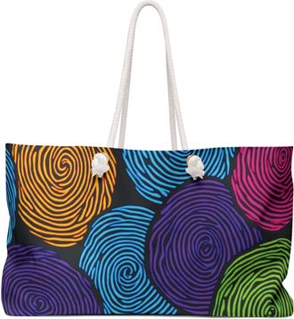 Generic Colorful Swirl Circles Weekender Bag | Bright Abstract Pattern | Busy Mom Carryon | Mother Gifts, Multiple, Large