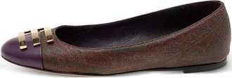 Etro logo-plaque ballet flats - women - Canvas/Leather/Leather/Leather/Rubber - 36 - Brown
