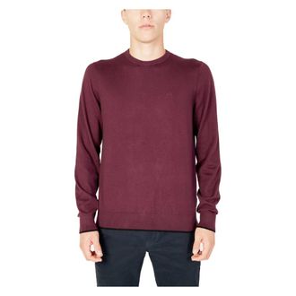 A|X Armani Exchange Round-neck Knitwear, male, Purple, Size: XS Pullover